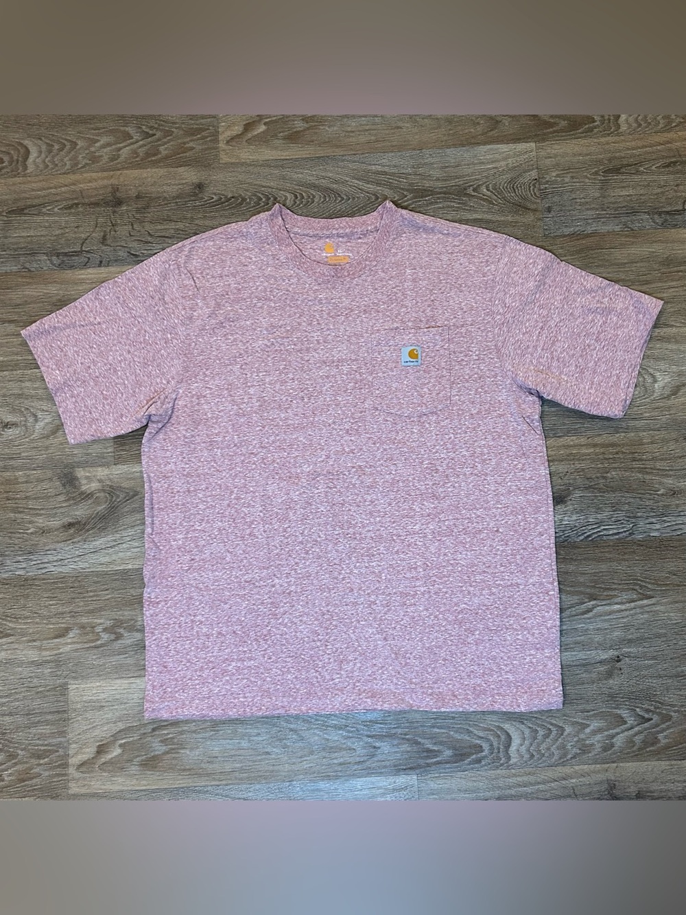 Carhartt Original Fit T-Shirt - Mens Size XL - Heathered Coral/Pink Logo Pocket